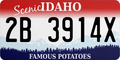 ID license plate 2B3914X