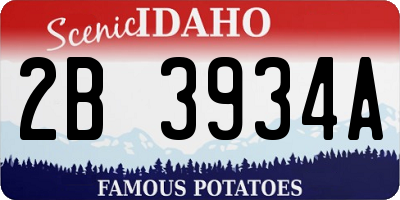 ID license plate 2B3934A