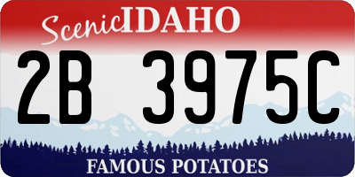 ID license plate 2B3975C