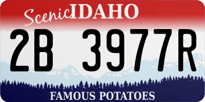 ID license plate 2B3977R