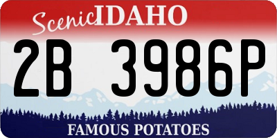 ID license plate 2B3986P
