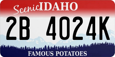 ID license plate 2B4024K
