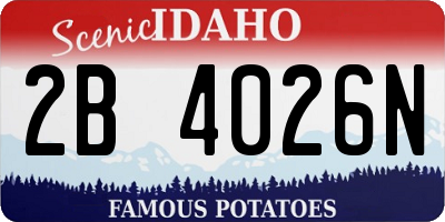 ID license plate 2B4026N