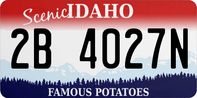 ID license plate 2B4027N