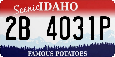 ID license plate 2B4031P