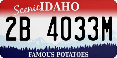 ID license plate 2B4033M