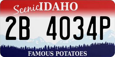 ID license plate 2B4034P