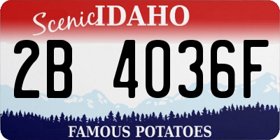 ID license plate 2B4036F