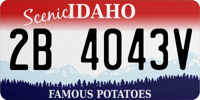 ID license plate 2B4043V