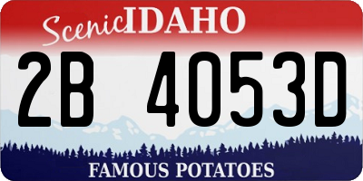 ID license plate 2B4053D