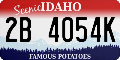 ID license plate 2B4054K