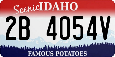 ID license plate 2B4054V