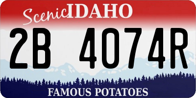 ID license plate 2B4074R