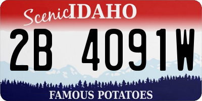 ID license plate 2B4091W