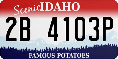 ID license plate 2B4103P