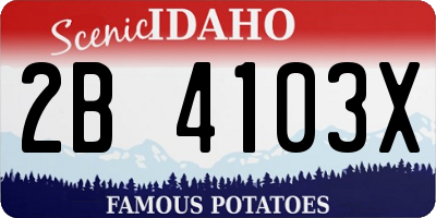 ID license plate 2B4103X