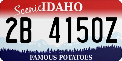 ID license plate 2B4150Z