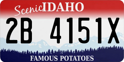 ID license plate 2B4151X