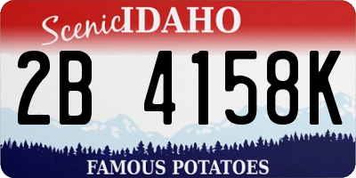 ID license plate 2B4158K