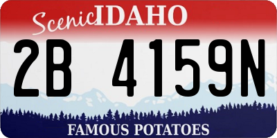 ID license plate 2B4159N