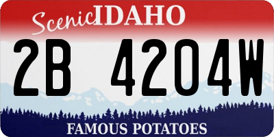 ID license plate 2B4204W