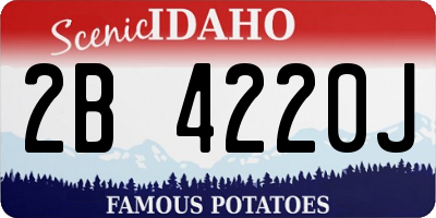 ID license plate 2B4220J