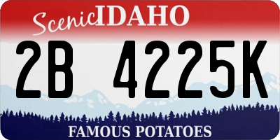ID license plate 2B4225K