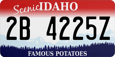 ID license plate 2B4225Z