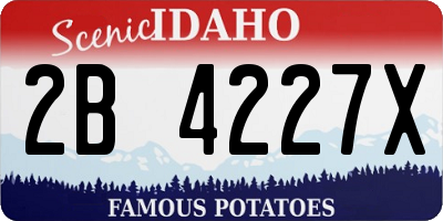 ID license plate 2B4227X