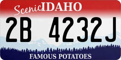 ID license plate 2B4232J
