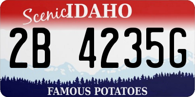 ID license plate 2B4235G