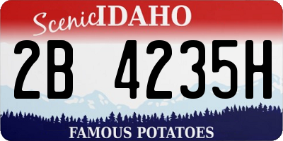 ID license plate 2B4235H
