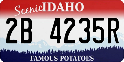 ID license plate 2B4235R