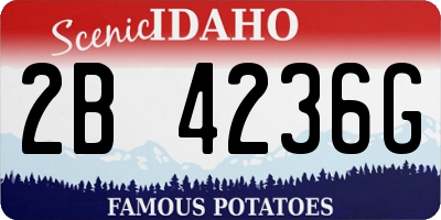 ID license plate 2B4236G