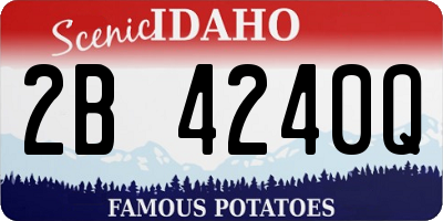 ID license plate 2B4240Q