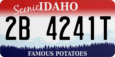 ID license plate 2B4241T