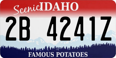 ID license plate 2B4241Z