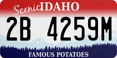 ID license plate 2B4259M
