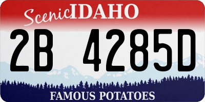 ID license plate 2B4285D