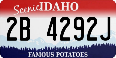 ID license plate 2B4292J
