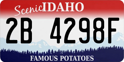 ID license plate 2B4298F