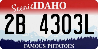ID license plate 2B4303L