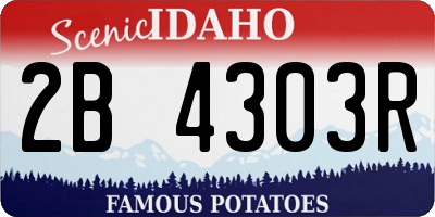 ID license plate 2B4303R