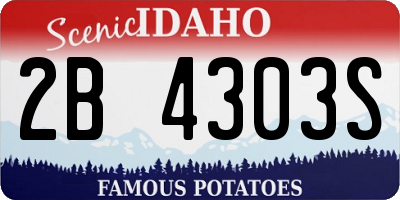 ID license plate 2B4303S