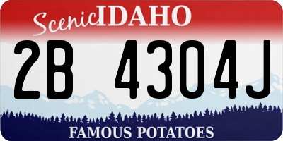 ID license plate 2B4304J