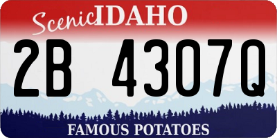 ID license plate 2B4307Q