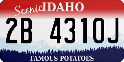 ID license plate 2B4310J