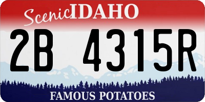 ID license plate 2B4315R