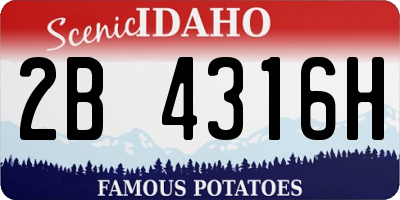 ID license plate 2B4316H