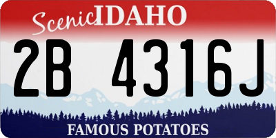 ID license plate 2B4316J